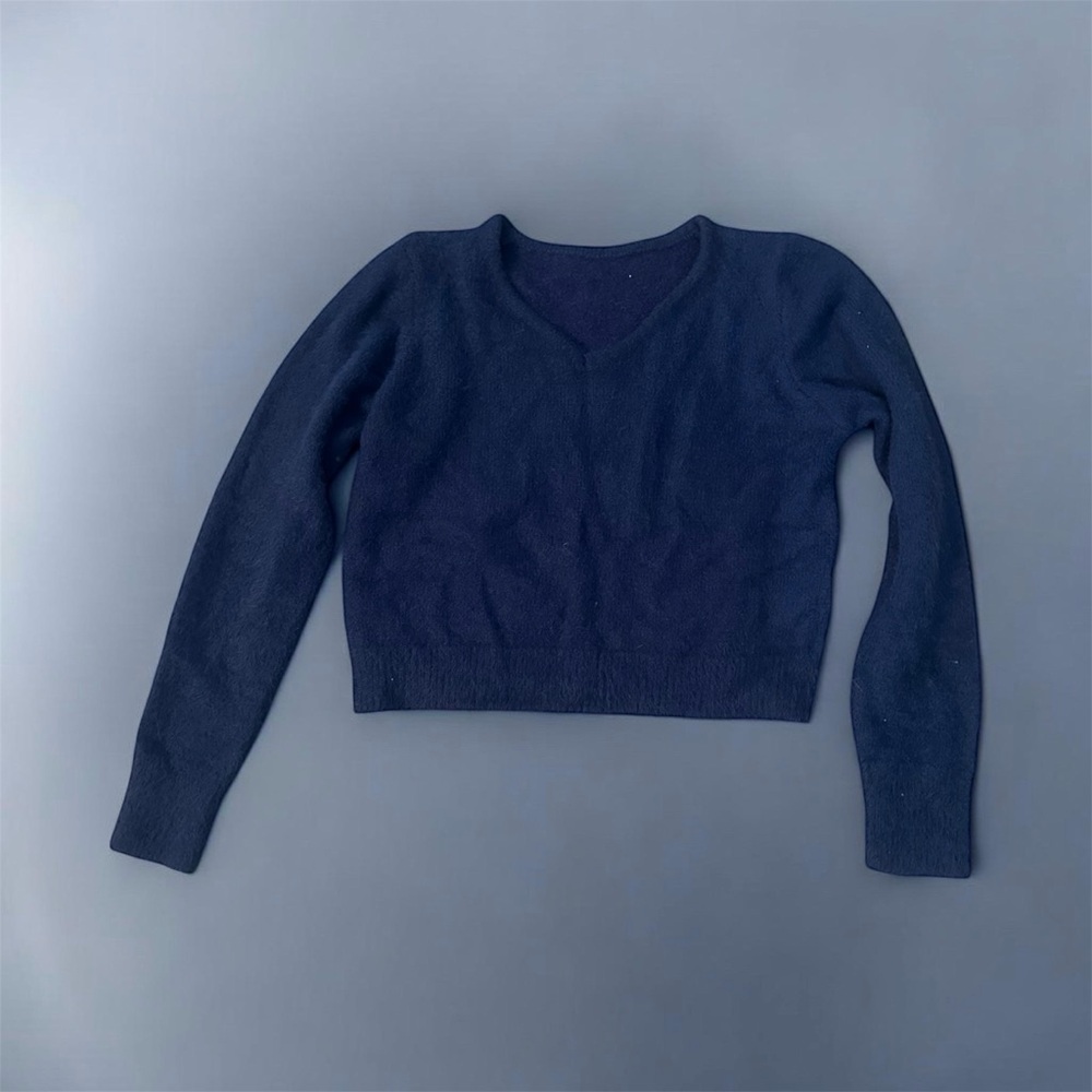 SHEIN Deep Blue V-Neck Sweater